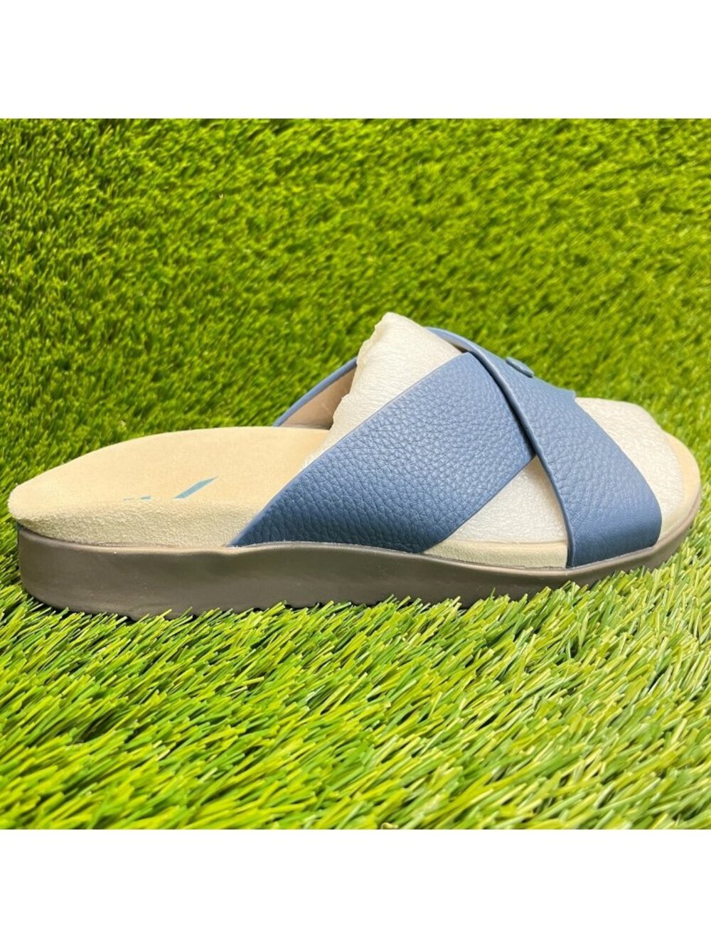 Kuru Breeze Womens Size 8 Blue Beach Walking Outdoor Leather Slide Sandals